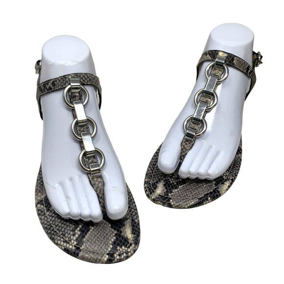 Michael Michael Kors Mahari Embossed Leather Thong Sandal - Picture 7 of 11